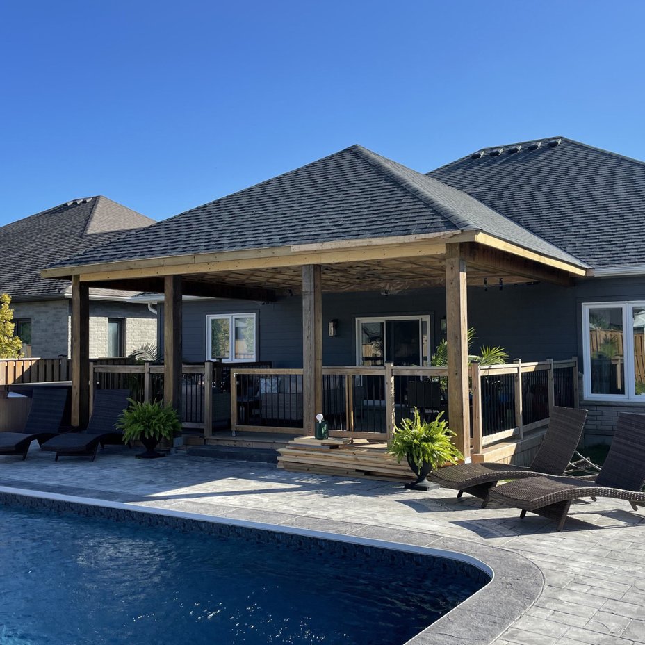 Home with timber porch