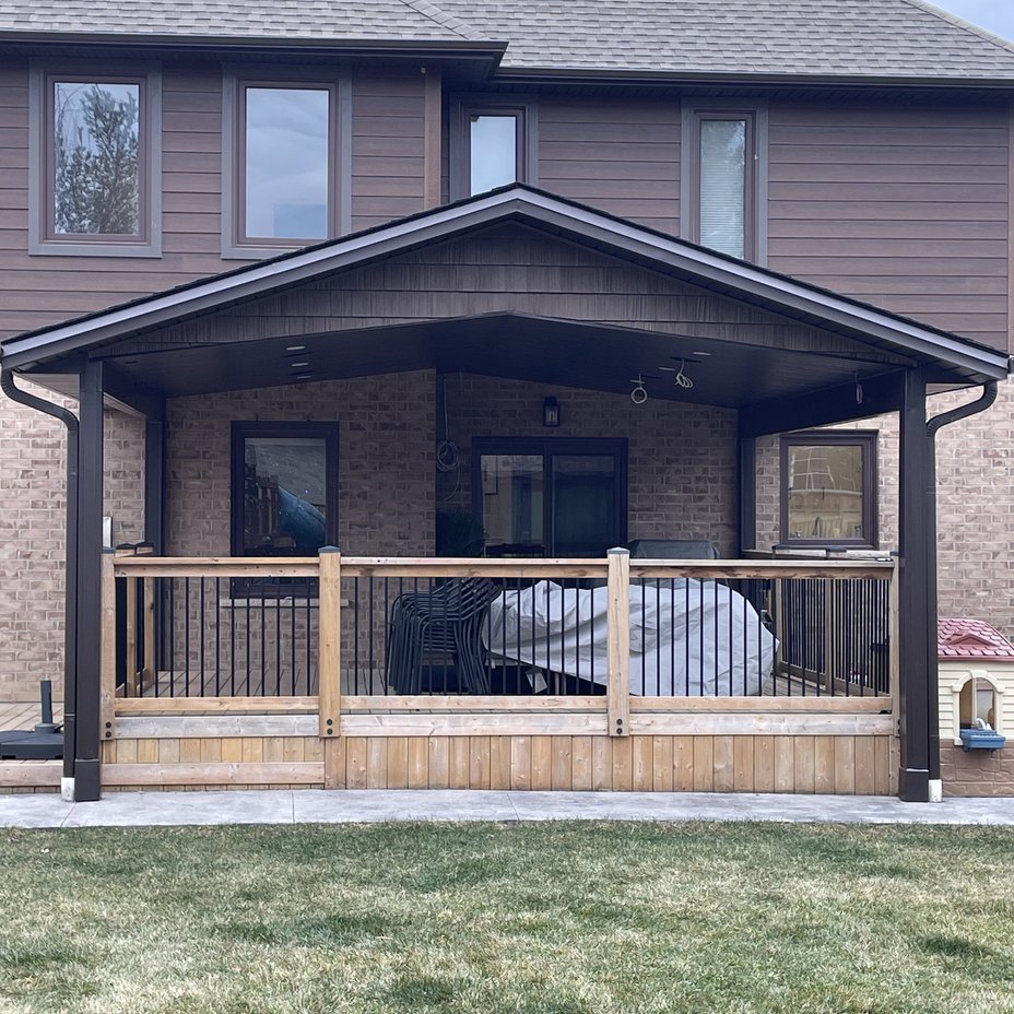 Covered porch and timber frame project